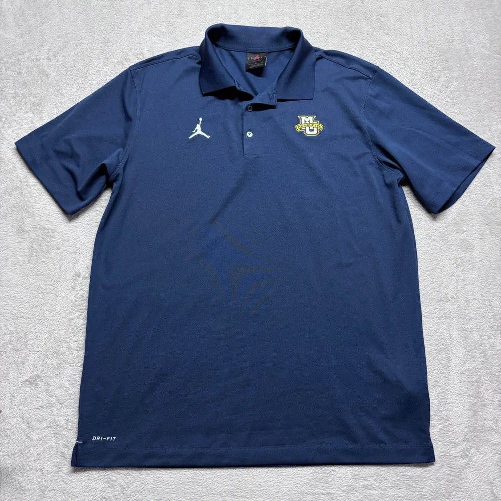 Jordan Marquette Golden Eagles Mens XL Navy Blue Varsity Polo M51903